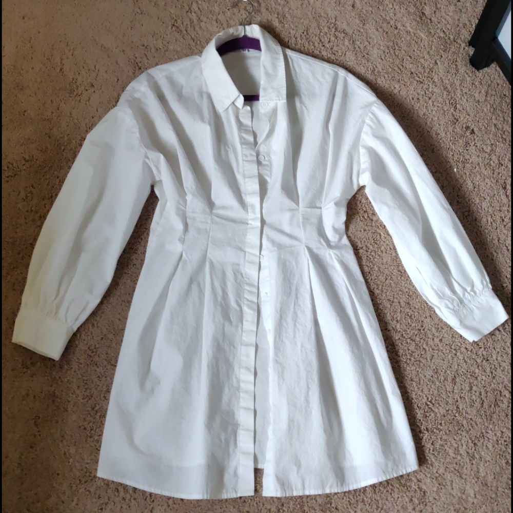 White button down dress